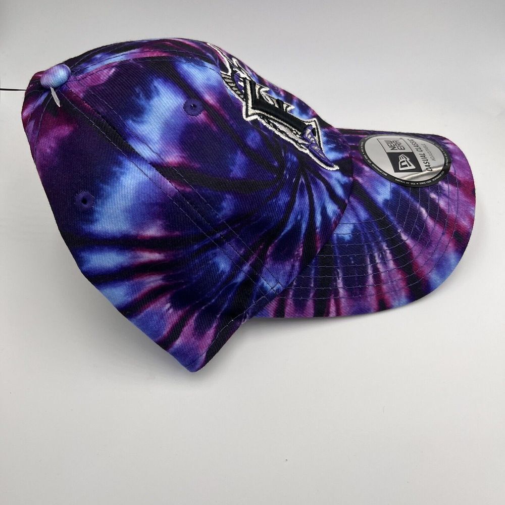 Florida Marlins New Era Casual Classics MLB Purple Tie Dye Adjustable Hat‎ Cap - Picture 3 of 4